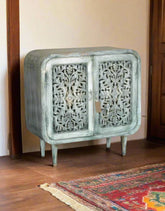 Indian Hand Carved Solid Wood Cabinet D64